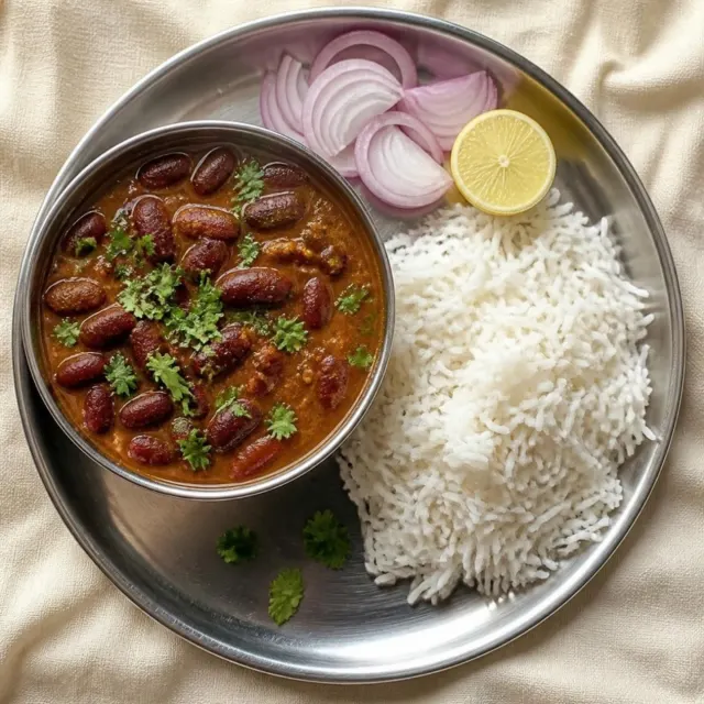 Rajma curry with steamed rice